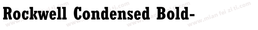Rockwell Condensed Bold字体转换